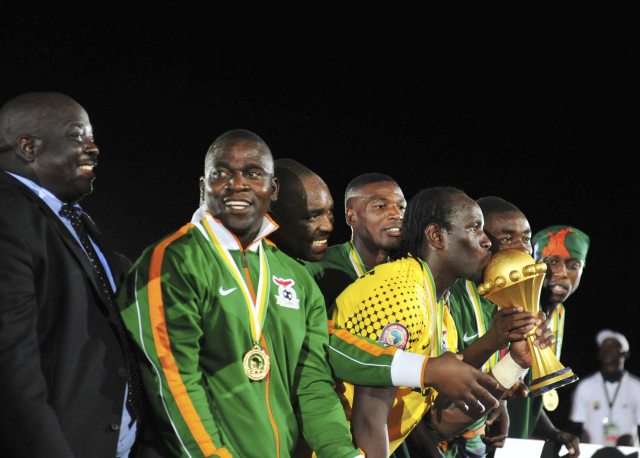 Zambia celebrate  their first Africa Cup of Nations title win after sudden penalty victory(8-7) over Cote d'Ivoire.(Photo:CAF)