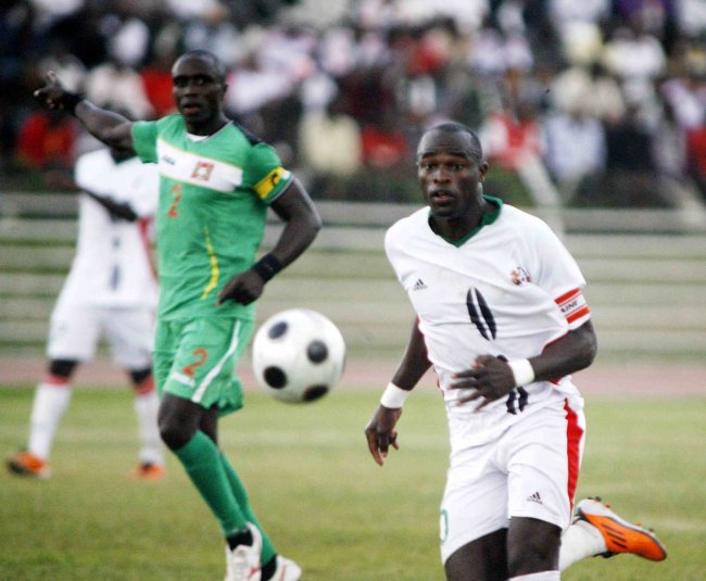 Dennis Oliech in a past Harambee stars match.(Photo:File)