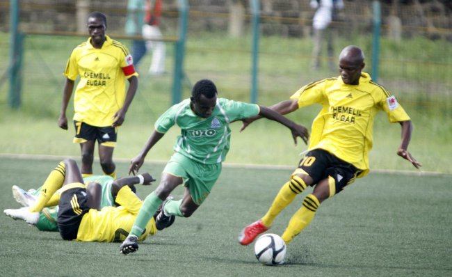 Gor Mahia Rama Salim against Chemelil Sugar in their KPL match Sunday. Gor won 1-0. (Photo by Shutterspeed)