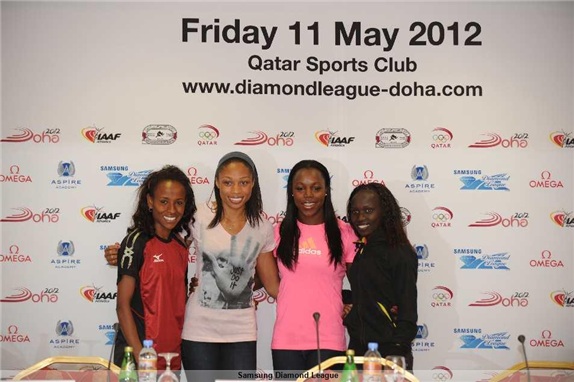 From left to right: Meseret Defar, Allyson Felix, Veronica Campbell-Brown, Vivian Cheruiyot.(Photo:Courtesy)