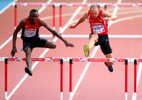 Kenya's Benson Mucheru in action in the 400m hurdles.