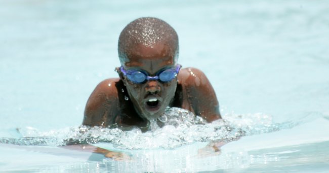 Clyde Lwanga competes in one of the events over the weekend at Aga Khan High Swimming pool. NASA intends to send a strong team to South Africa. (Photo by Shutterspeed)