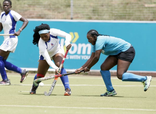 Chase Amira and Kenyatta University kicked off a bust weekend of Kenya Hockey Union national league schedule which has 13 matches over three days. (Photo by Shutterspeed)