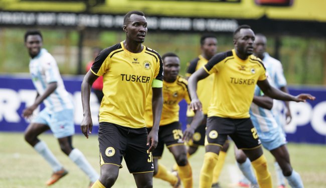 Tusker FC captain Humphrey Mieno in action against Thika United. They lost 0-1. (Photo by Shutterspeed)
