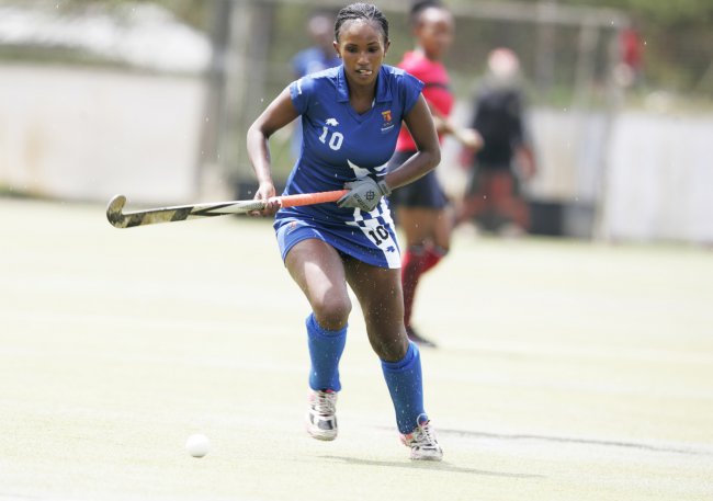 Carol Njoki scored one of the goals against JKUAT at the City Park Stadium. (Photo by Shutterspeed)