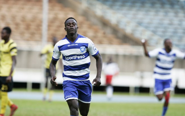 Vincent Oburu beat an offside trap to score the lone goal for AFC Leopards in the ninth minute. (Photo by Shutterspeed)