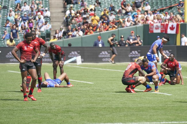 Kenya won only one match at the 2018 RWC Sevens. (Photo by David Kiania)