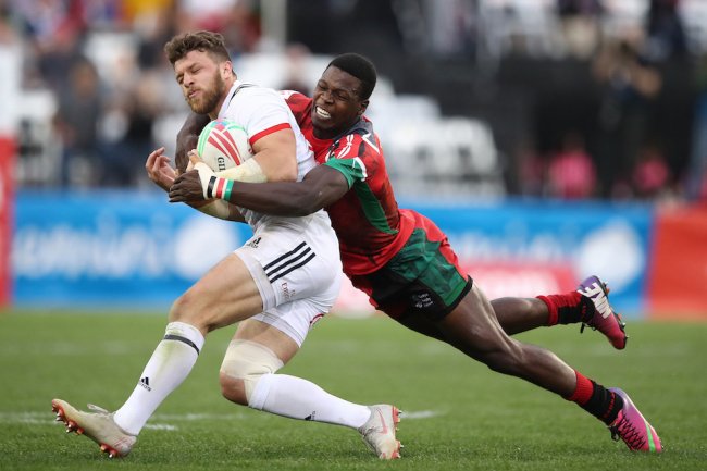 Vincent Onyala was one of the form players on the opening day of the USA Sevens at the Sam Boyd Stadium, Las Vegas. (Photo Courtesy World Rugby)