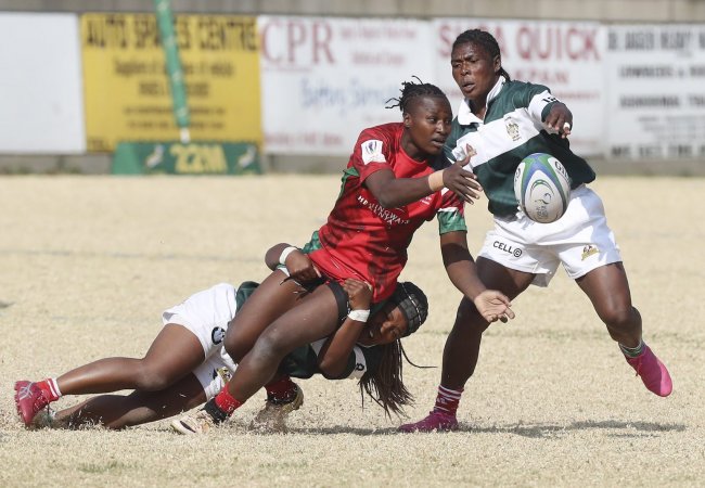 Kenya Lionesses overcame a slow start to beat Madagascar 35-5 and face Uganda on Tuesday. (Photo Courtesy Rugby Afrique)